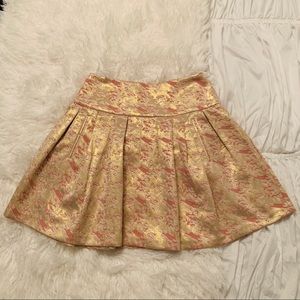 Moulinette Soeurs Gold and Pink pleated Skirt